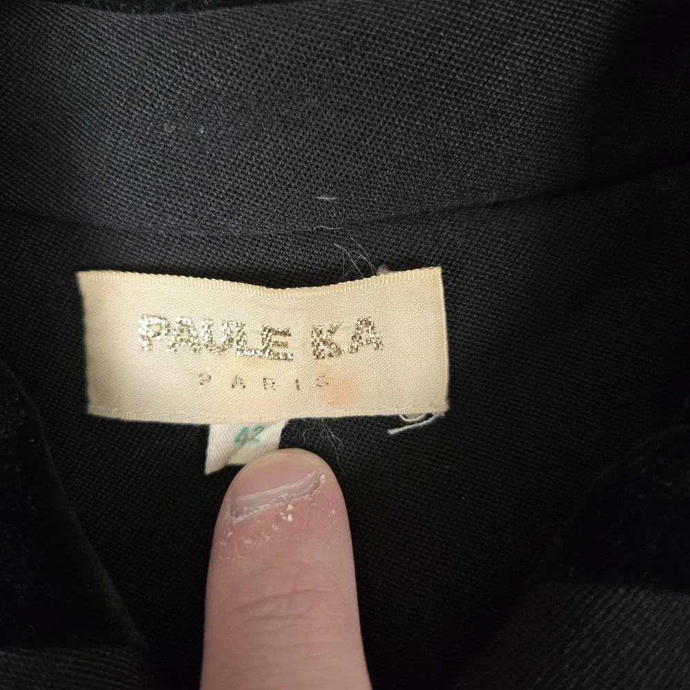 Paule Ka Jacket Womens‎ 42 Front Pockets Long Sleeve Blazer Black *READ